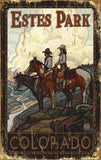 Couple on Horses Wood Sign 7.5x12 (20cm x31cm) Solid