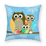 Owl Family Pillow 18x18