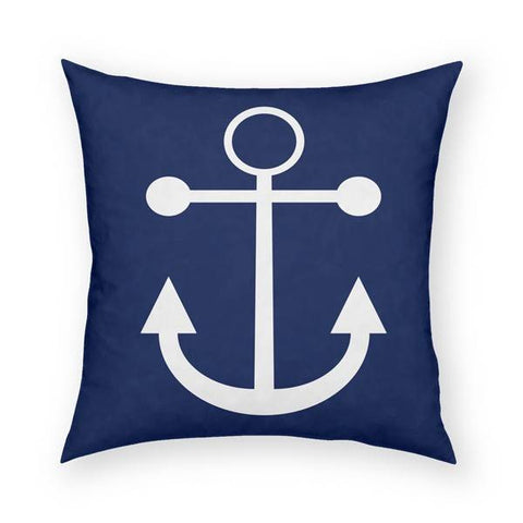 Navy Anchor Pillow 18x18