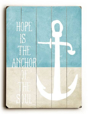 Hope is the Anchor Wood Sign 14x20 (36cm x 51cm) Planked
