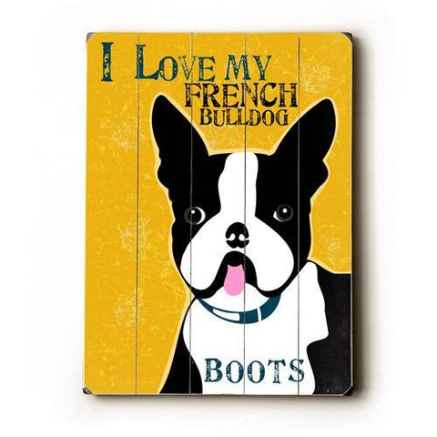 Personalized I love my french bulldog Wood Sign 9x12 (23cm x 31cm) Solid