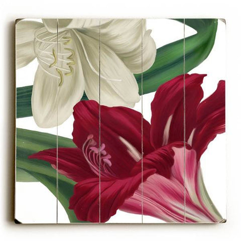 Lilies Wall Decor 2 Wood Sign 12x16 Planked