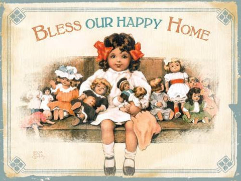 Bless our Happy Home Wood Sign 18x24 (46cm x 61cm) Planked