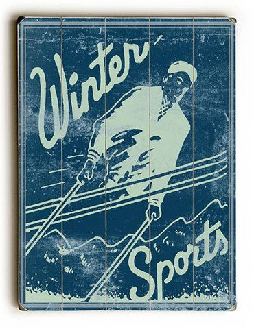 Winter Sports Wood Sign 25x34 (64cm x 87cm) Planked