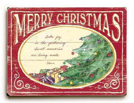 0003-0949-Merry Christmas Wood Sign 14x20 (36cm x 51cm) Planked