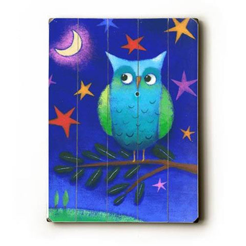 Owl Wood Sign 12x16 Planked