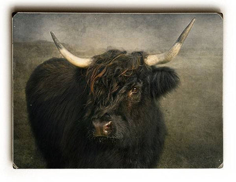 Black Cow Wood Sign 9x12 (23cm x 31cm) Solid