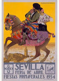 1934 Sevilla Fiesta Print Wood Sign 14x20 (36cm x 51cm) Planked