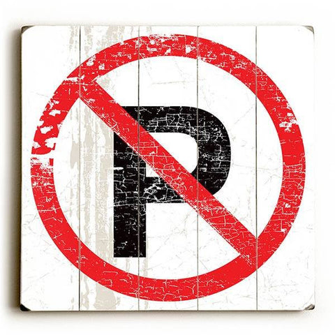 No Parking Wood Sign 13x13 Planked