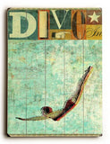 Dive Wood Sign 9x12 (23cm x 31cm) Solid