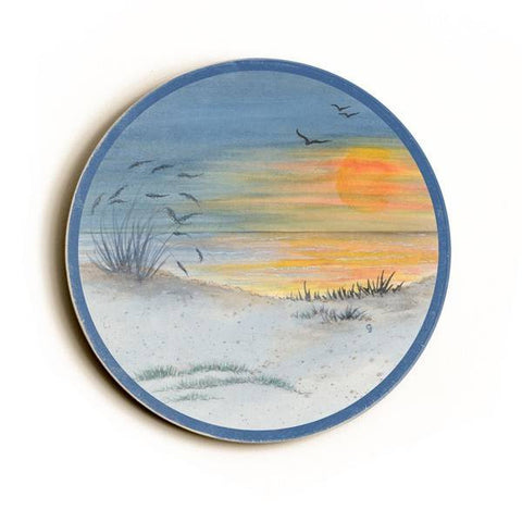 Sunset Watercolor Wood Sign 18x18 (46cm x46cm) Round