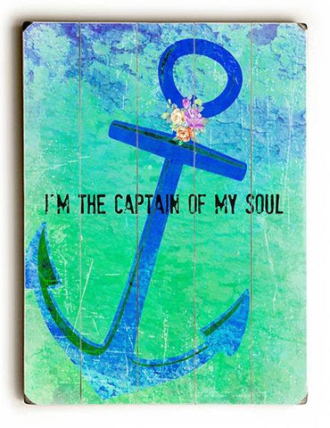 Captain of My Soul - Blue Wood Sign 25x34 (64cm x 87cm) Planked
