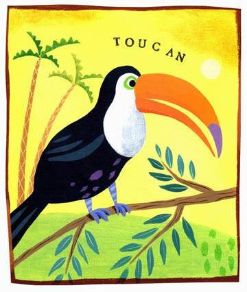 Toucan Bird Wood Sign 12x16 Planked