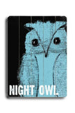 Night Owl Wood Sign 14x20 (36cm x 51cm) Planked