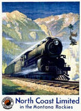 North Coast Limited Railroad Poster Wood Sign 14x20 (36cm x 51cm) Planked