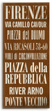 Firenze Wood Sign 10x24 (26cm x61cm) Planked