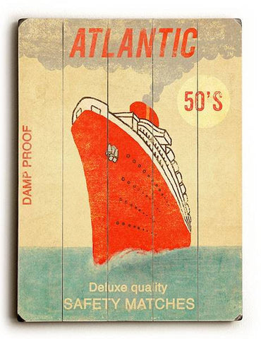 Atlantic Safety Matches Wood Sign 9x12 (23cm x 31cm) Solid