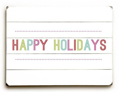 Happy Holidays Wood Sign 25x34 (64cm x 87cm) Planked