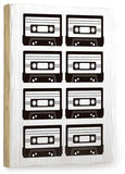 B/W Tapes Wood Sign 12x16 Planked