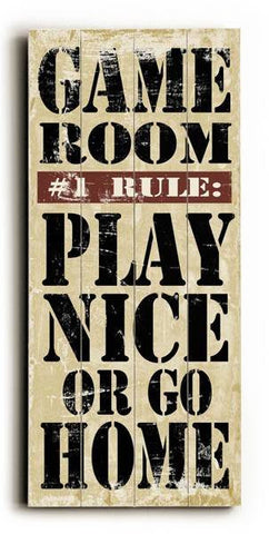 Game Room Rules Wood Sign 10x24 (26cm x61cm) Planked