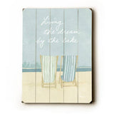 Living the dream by the lake Wood Sign 14x20 (36cm x 51cm) Planked