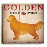 Golden Dog at Show Wood Sign 13x13 Planked