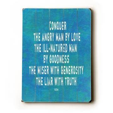 Conquer the angry man Wood Sign 12x16 Planked