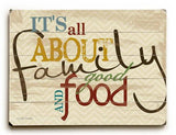 Family Good Food and Fun Wood Sign 9x12 (23cm x 31cm) Solid