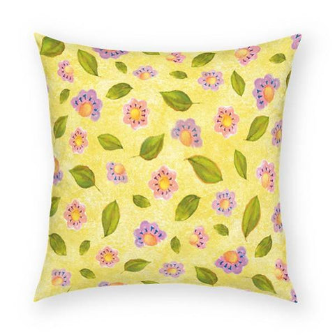 Flowers and Leaves Pillow 18x18