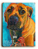 Mutt Wood Sign 12x16 Planked