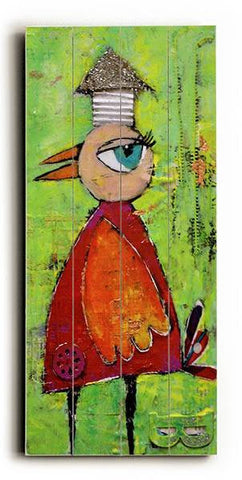 Red Bird Wood Sign 14x32 (36cm x82cm) Planked
