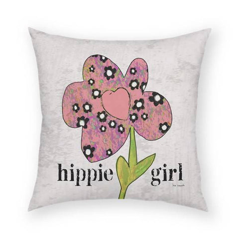 Hippie Girl Pillow 18x18