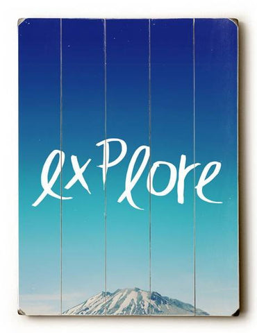 Explore Wood Sign 12x16 Planked