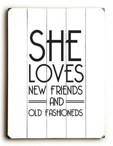 She Loves New Friends Wood Sign 25x34 (64cm x 87cm) Planked