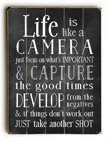 Life is Like A Camera Wood Sign 25x34 (64cm x 87cm) Planked