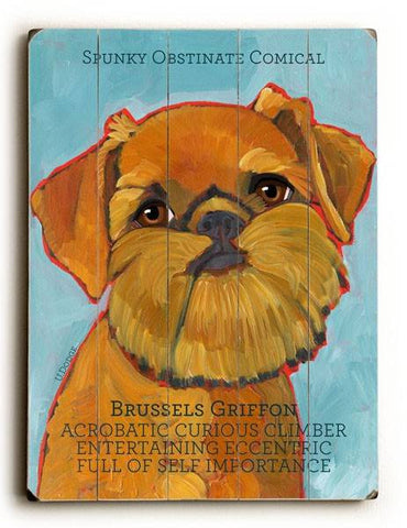 Brussels Griffon Wood Sign 12x16 Planked