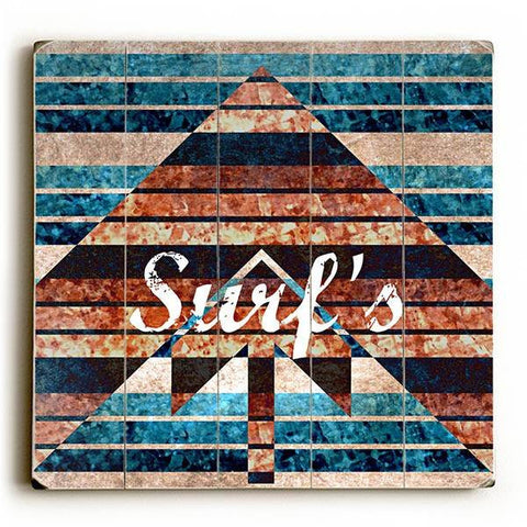 Surf's Up Wood Sign 13x13 Planked