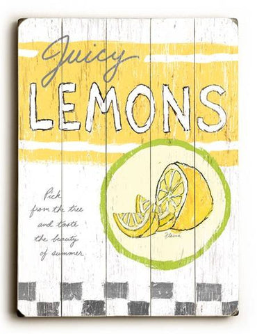 0003-0129-Juicy Lemons Wood Sign 18x24 (46cm x 61cm) Planked
