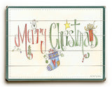 Merry Christmas Wood Sign 13x13 Planked
