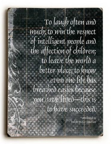 To laugh often Wood Sign 25x34 (64cm x 87cm) Planked