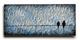 Metallic Love birds Wood Sign 10x24 (26cm x61cm) Planked