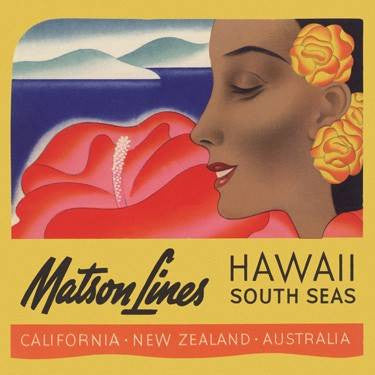 Matson South Seas by Frank McIntosh Wood Sign 18x18 (46cm x46cm) Planked