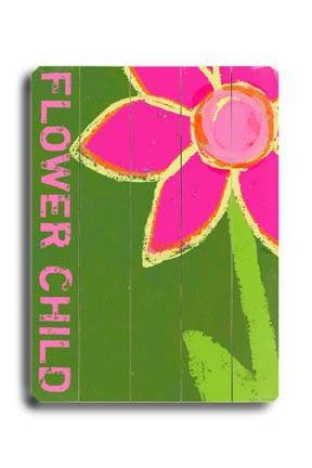 Flower child Wood Sign 12x16 Planked