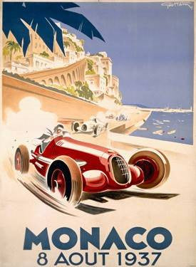 1937 Monaco Grand Prix F1 Race Wood Sign 18x24 (46cm x 61cm) Planked