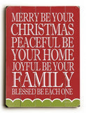 Merry Peaceful Joyful Wood Sign 14x20 (36cm x 51cm) Planked