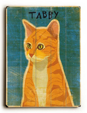 Tabby Cat - Orange Wood Sign 25x34 (64cm x 87cm) Planked