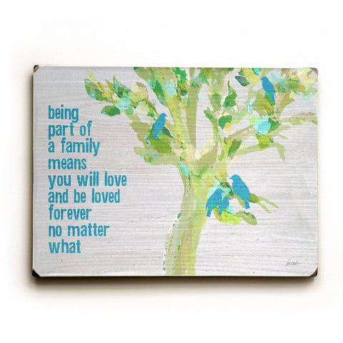 Being Part of a Family Wood Sign 9x12 (23cm x 31cm) Solid