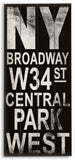 NY Broadway Wood Sign 10x24 (26cm x61cm) Planked
