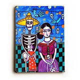 skeleton fiesta couple Wood Sign 14x20 (36cm x 51cm) Planked