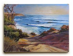 Sunset Cliffs 3 Wood Sign 12x16 Planked